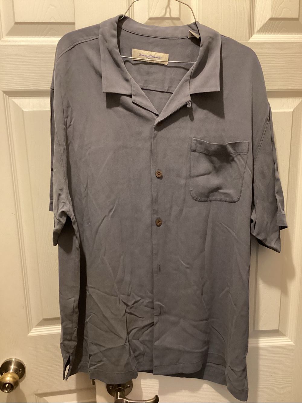Tommy Bahama Men's Short Sleeve Camp Shirt in Dusty Blue